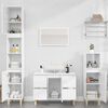 vidaXL Juego muebles de ba&ntilde;o 4 pzas madera contrachapada blanco brillo