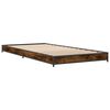 vidaXL Estructura cama madera ingenier&iacute;a metal roble humo 100x200 cm