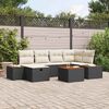 vidaXL Conjunto de sof&aacute; de jard&iacute;n 7 pcs Negro 55 x 62 x 69 cm