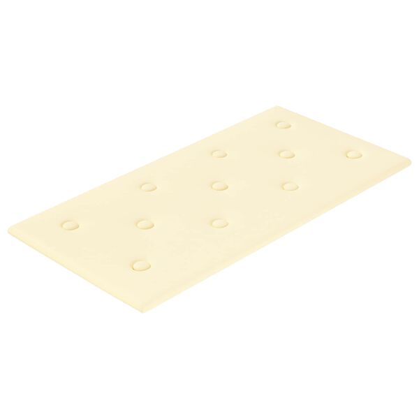 vidaXL Cabecero de Pared 12 pcs Crema 60 x 30 cm Cuero sint&eacute;tico