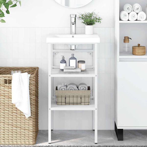vidaXL Estructura de lavabo de hierro blanco 40x38x31 cm