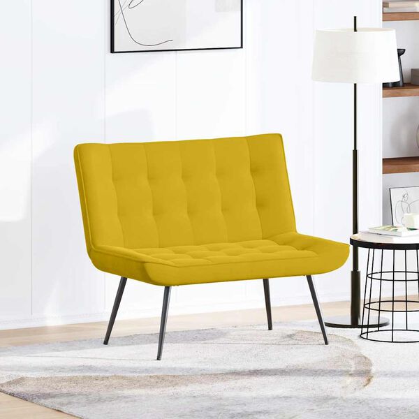 vidaXL Banco de terciopelo amarillo 110x74x84 cm