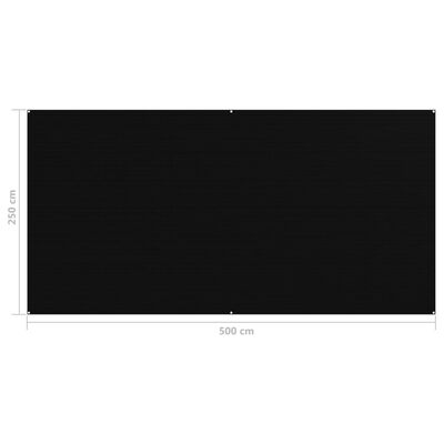 vidaXL Alfombra de tienda de campaña 250x500 cm negro