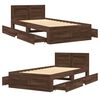 vidaXL Cama con cabecero madera de ingenier&iacute;a marr&oacute;n roble 100x200 cm