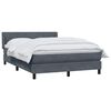 vidaXL Cama box spring con colch&oacute;n terciopelo gris oscuro 140x220 cm