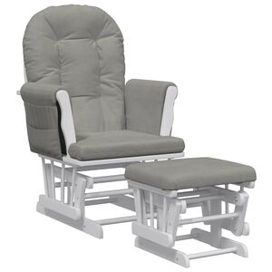 vidaXL Sill&oacute;n de lactancia con taburete tela gris claro