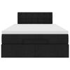 vidaXL Cama otomana con colch&oacute;n tela negra 120x200 cm