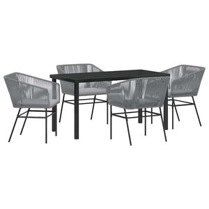 vidaXL Conjunto de Comedor de Jard&iacute;n 5 uds. Gris
