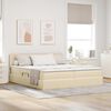vidaXL Cama con almacenamiento Crema 200 x 200 cm Cuero sint&eacute;tico
