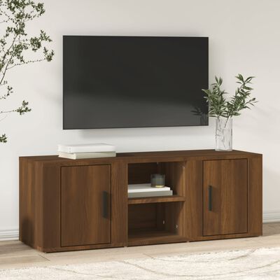 vidaXL Mueble para TV madera contrachapada marrón roble 100x31,5x35 cm