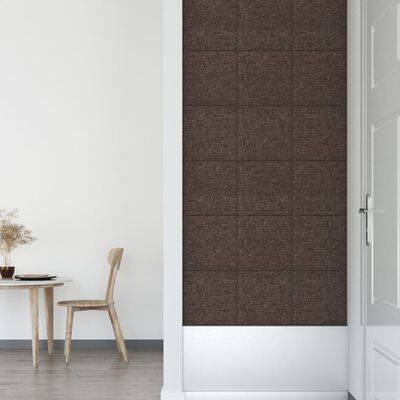 vidaXL Paneles de pared 12 uds tela gris taupé 30x30 cm 1,08 m²
