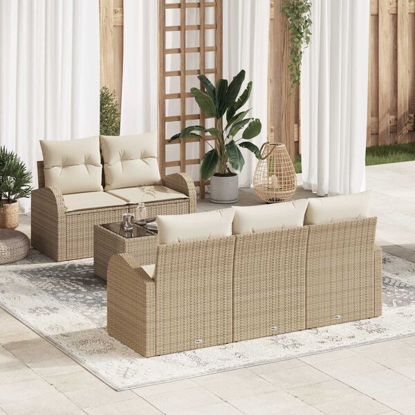 vidaXL Conjunto de sof&aacute; de jard&iacute;n Beige 55 x 55 x 37 cm