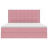 vidaXL Cama con almacenamiento y colch&oacute;n Rosa 160 x 200 cm Terciopelo