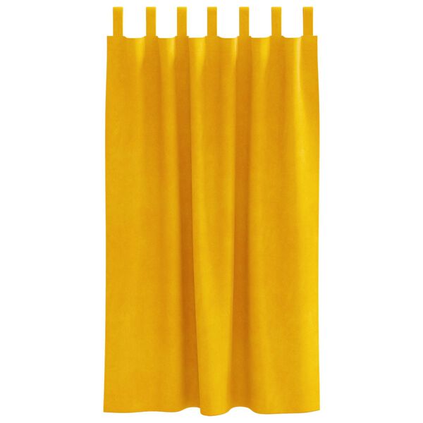 vidaXL Cortinas opacas 2 pcs Amarillo Mostaza 140 x 175 cm Terciopelo