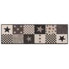 vidaXL Alfombra de cocina Estrellas grises 150 x 45 cm 100% Poliamida