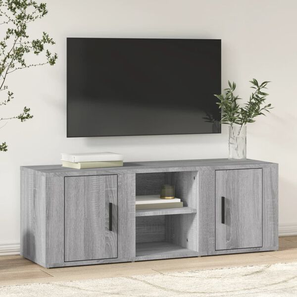 vidaXL Mueble para TV madera contrachapada gris Sonoma 100x31,5x35 cm