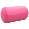 vidaXL Rollo hinchable de gimnasia con bomba PVC rosa 100x60 cm