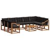 vidaXL Conjunto de sof&aacute;s de exterior con coj&iacute;n 10 pcs Natural y negro