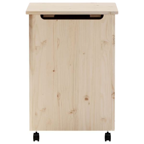 vidaXL Cesta ropa sucia con ruedas RANA madera maciza pino 45x45x64 cm