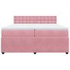 vidaXL Cama box spring con colch&oacute;n terciopelo rosa 200x200 cm