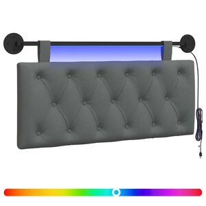 vidaXL Cabecero colgante Con luz LED Gris oscuro Tela