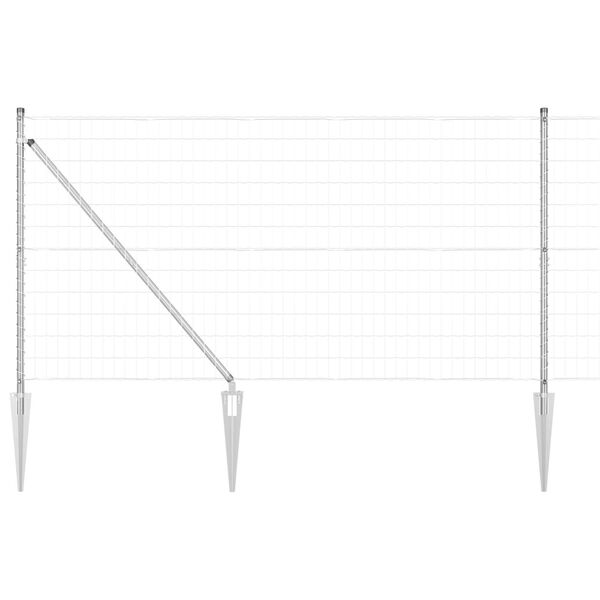 vidaXL Valla con Poste Plateado 1,2 x 25 m Acero