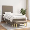 vidaXL Cama box spring con colch&oacute;n tela gris taupe 90x190 cm