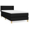 vidaXL Cama box spring con colch&oacute;n tela negro 90x200 cm