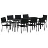 vidaXL Conjunto de Comedor de Jard&iacute;n 9 pcs Negro rat&aacute;n sint&eacute;tico
