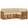 vidaXL Conjunto de sof&aacute;s de exterior 4 uds. Natural y Beige Poli&eacute;ster