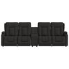 vidaXL Sillón de masaje reclinable 4 plazas con portavasos tela negro