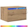 vidaXL Mesita de noche de pared Roble artisan 50 x 36 x 30 cm