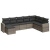 vidaXL Set de sof&aacute;s de jard&iacute;n 8 pzas y cojines rat&aacute;n sint&eacute;tico gris