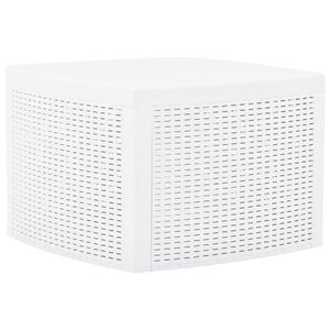 vidaXL Mesa auxiliar de pl&aacute;stico blanco 54x54x36,5 cm