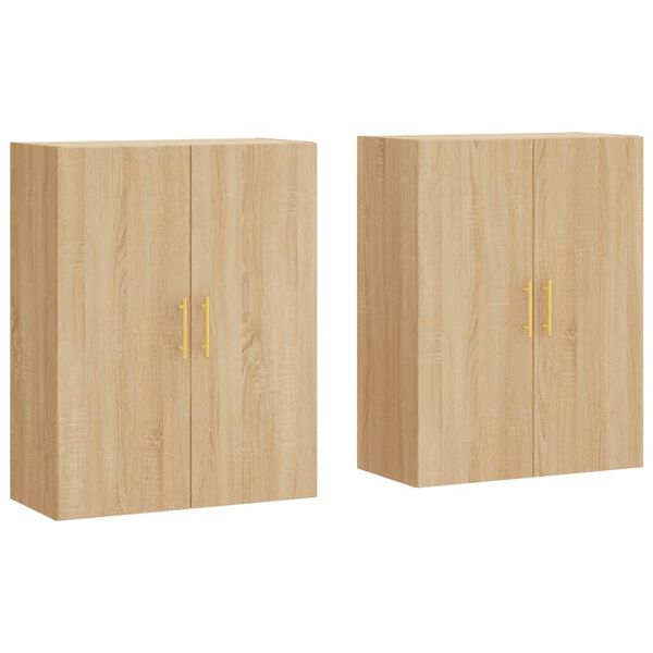 vidaXL Armario de pared 2 unidades roble Sonoma 69,5x34x90 cm