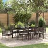 vidaXL Conjunto de Comedor de Jard&iacute;n 9 pcs Marr&oacute;n rat&aacute;n sint&eacute;tico