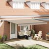 vidaXL Toldo Retr&aacute;ctil con luces de tiras LED Beige 450 x 300 cm tela
