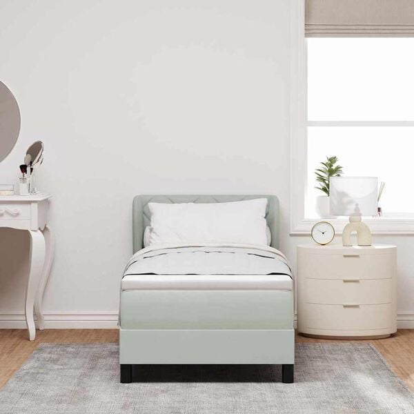 vidaXL Cama tipo Box Spring Gris claro 80 x 200 cm Terciopelo