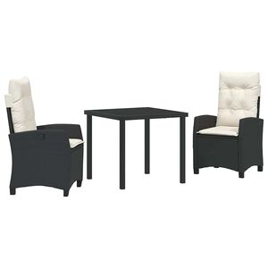 vidaXL Conjunto de Comedor de Jard&iacute;n 3 pcs Gris Claro rat&aacute;n sint&eacute;tico