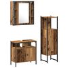 vidaXL Juego de muebles de ba&ntilde;o 3 uds. Marr&oacute;n Madera de ingenier&iacute;a