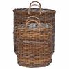 vidaXL Cesta de Maceta con almacenamiento 2 pcs Marr&oacute;n Rattan Lacak