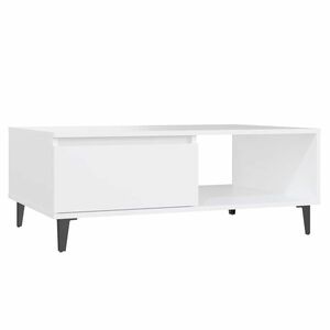 vidaXL Mesa de centro madera contrachapada blanco 90x60x35 cm