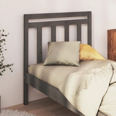 vidaXL Cabecero de cama madera maciza de pino gris 96x4x100 cm