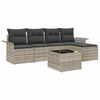 vidaXL Conjunto de sof&aacute; de jard&iacute;n 6 uds. Gris Claro rat&aacute;n sint&eacute;tico