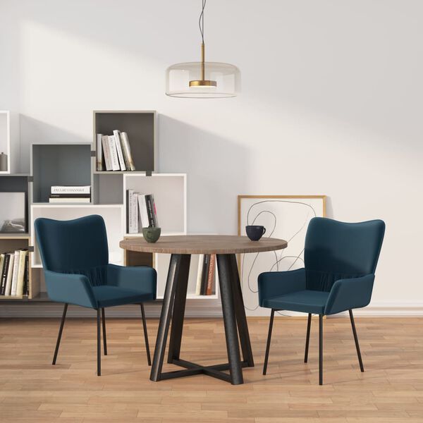 vidaXL Sillas de comedor 2 unidades terciopelo azul