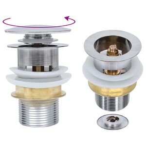 vidaXL Desag&uuml;e empuje sin funci&oacute;n desbordamiento plata 6,4x6,4x9,1 cm