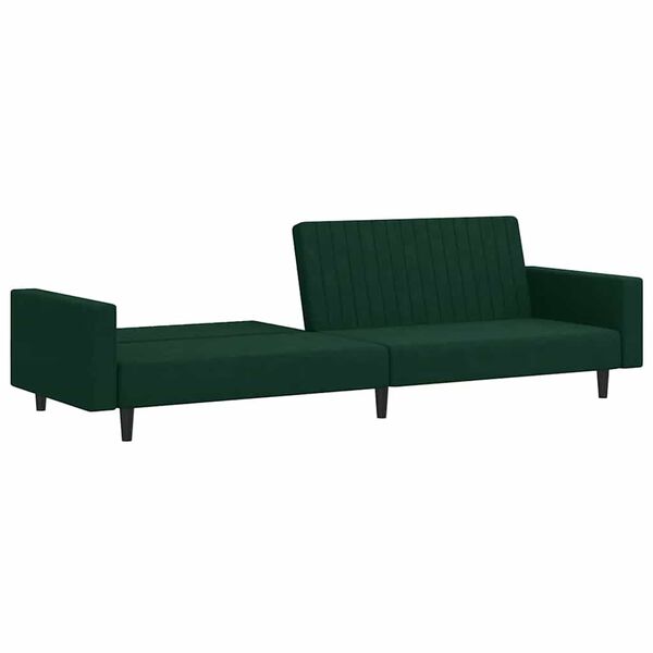 vidaXL Sof&aacute; cama de 2 plazas terciopelo verde oscuro