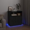 vidaXL Aparador con LED Roble negro 71 x 34.5 x 75 cm