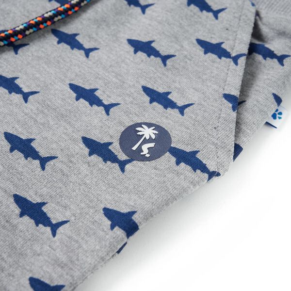 Pantalones cortos infantiles con cord&oacute;n gris melange 140