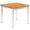 vidaXL Mesa auxiliar jard&iacute;n madera acacia acero inoxidable 45x45x38cm